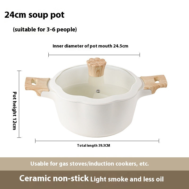 Household Magnolia Ceramic Non-stick Pan