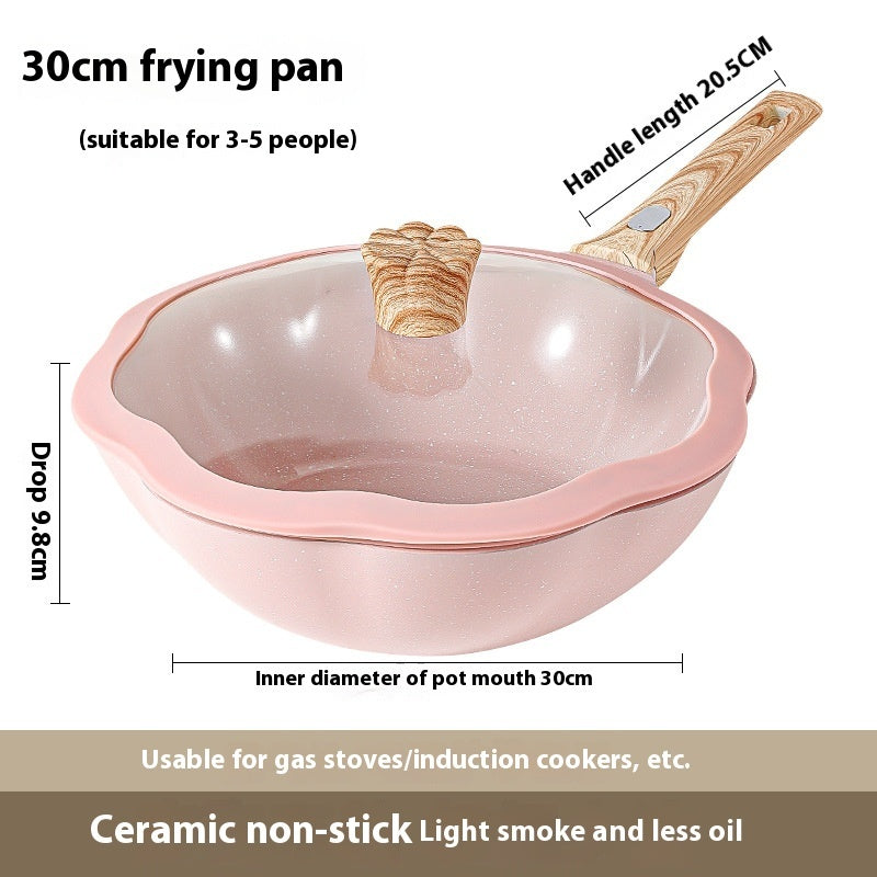 Household Magnolia Ceramic Non-stick Pan
