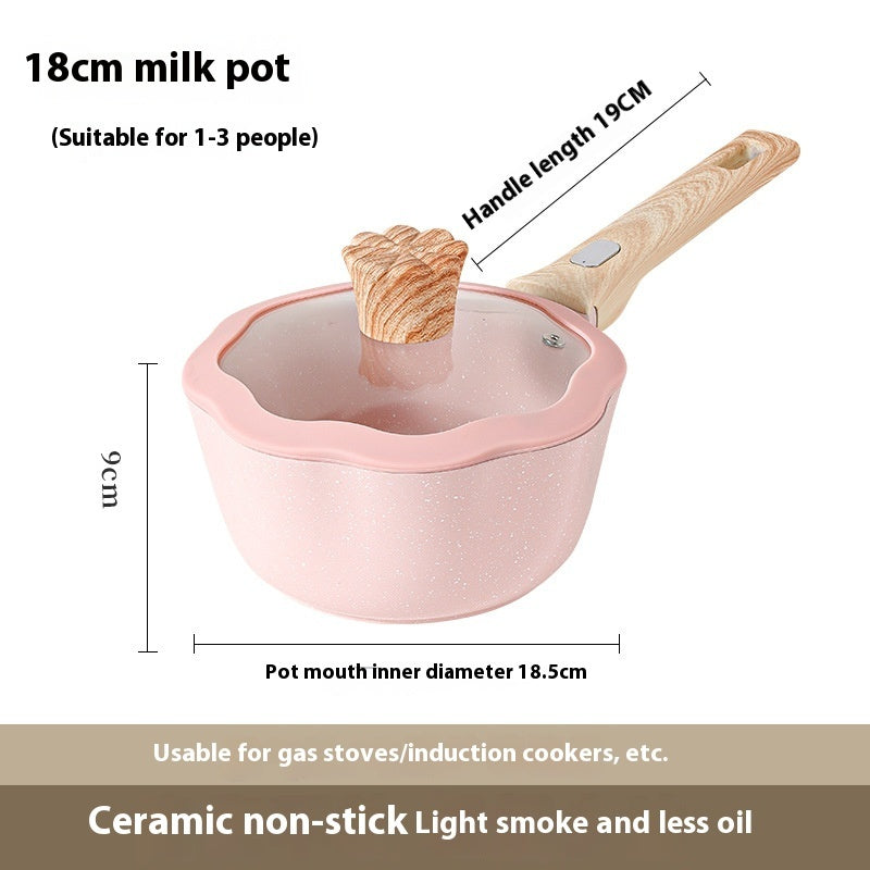 Household Magnolia Ceramic Non-stick Pan