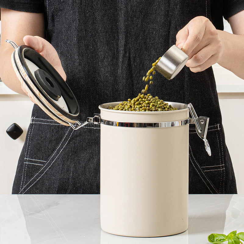 Tea Dried Fruit Storage Tank Ground Coffee Sealed Jar With Spoon
