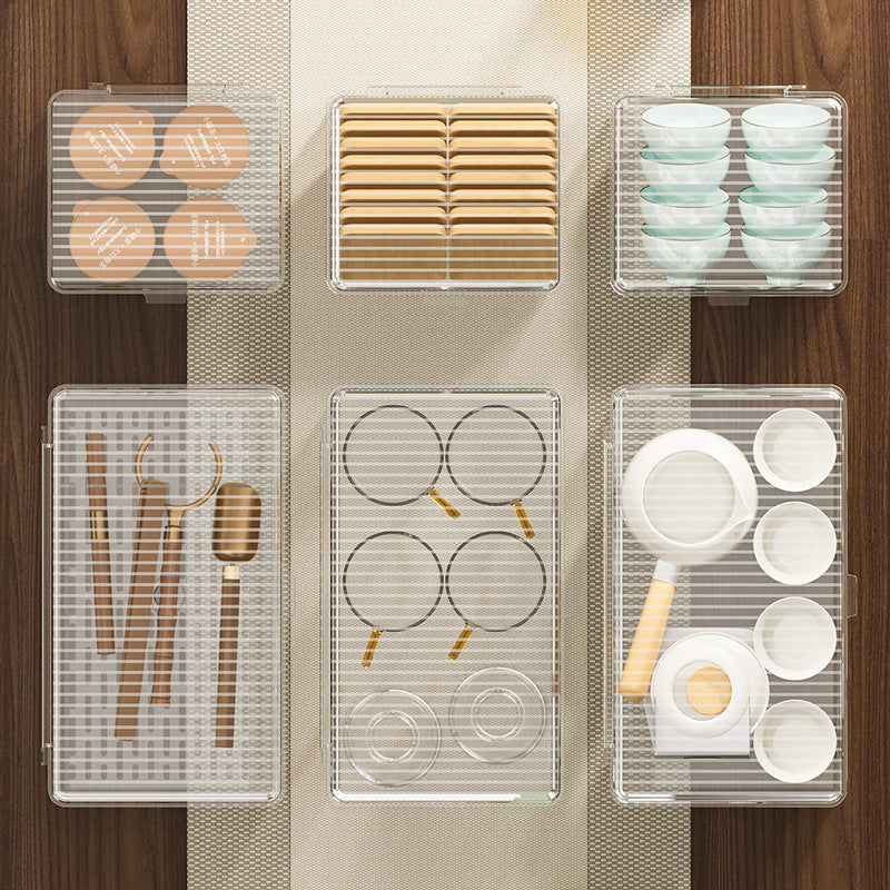 Tea Set Storage Box Dustproof Glass Coffee Water Cup Holder