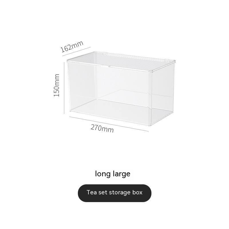 Tea Set Storage Box Dustproof Glass Coffee Water Cup Holder
