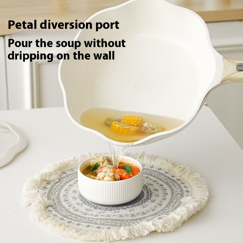 Household Magnolia Ceramic Non-stick Pan
