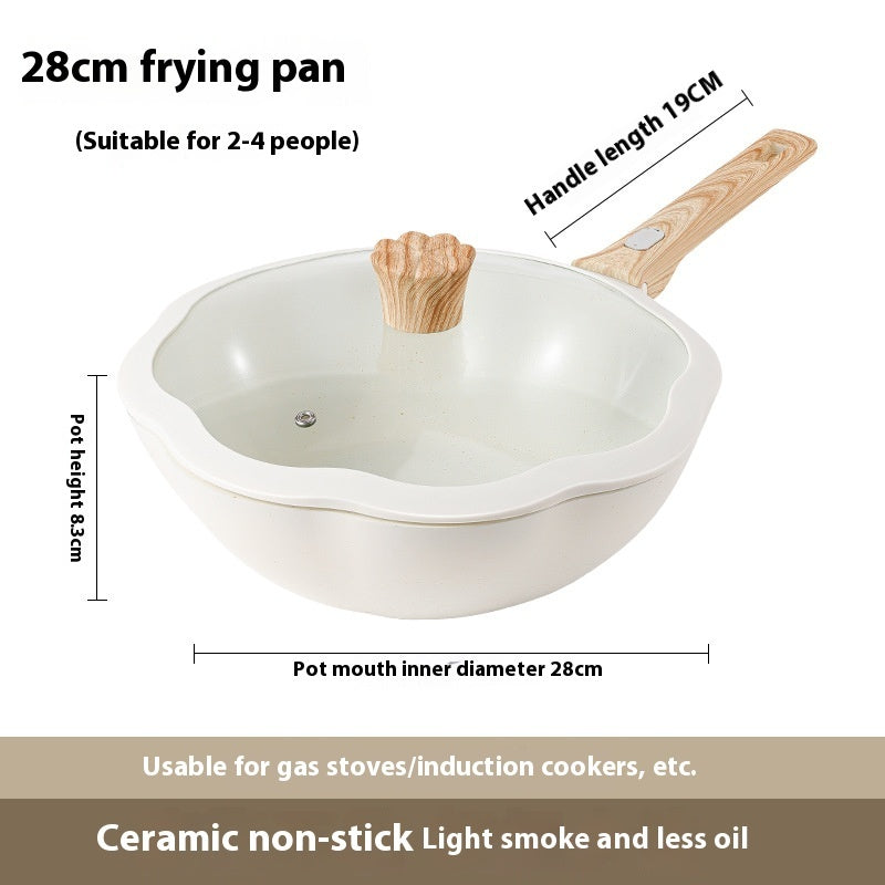 Household Magnolia Ceramic Non-stick Pan
