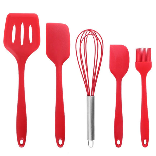 Silicone Kitchenware Non-Stick Cookware Kitchen Utensils Set Spatula Shovel Egg Beaters Silicone Handle Cooking Tool Set