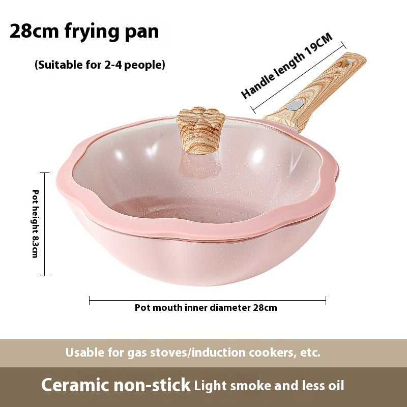 Household Magnolia Ceramic Non-stick Pan
