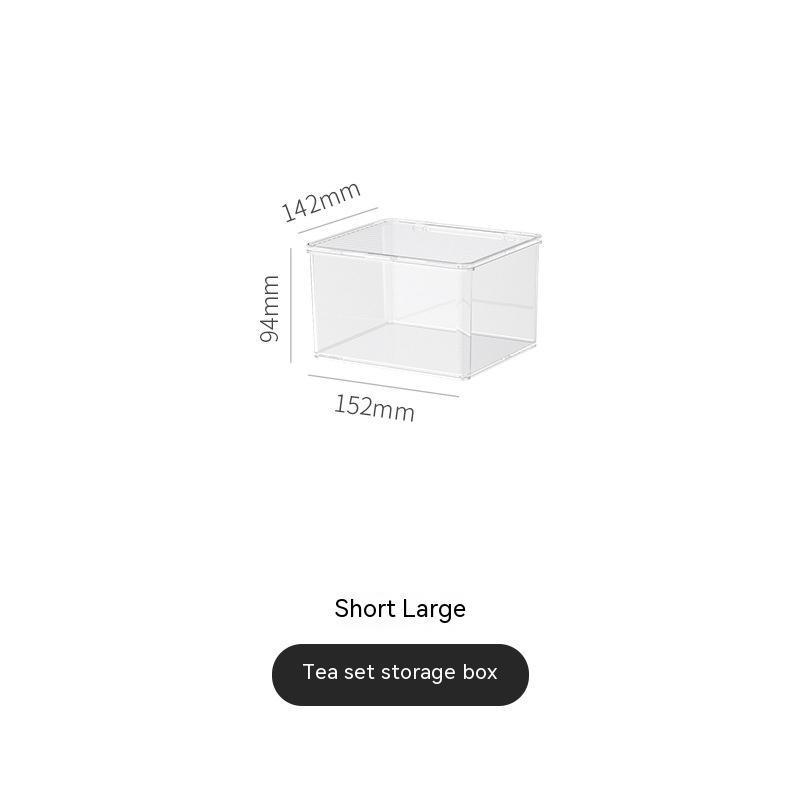 Tea Set Storage Box Dustproof Glass Coffee Water Cup Holder