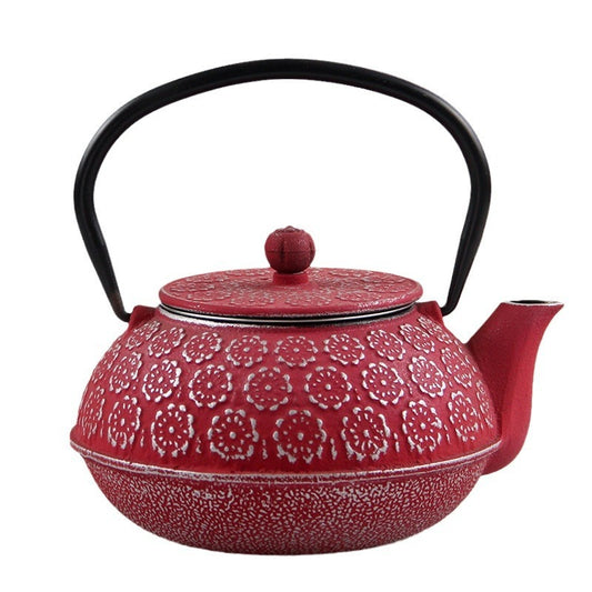 600ml Cherry Blossom Color Cast Iron Kettle Boiled Water Teapot Household