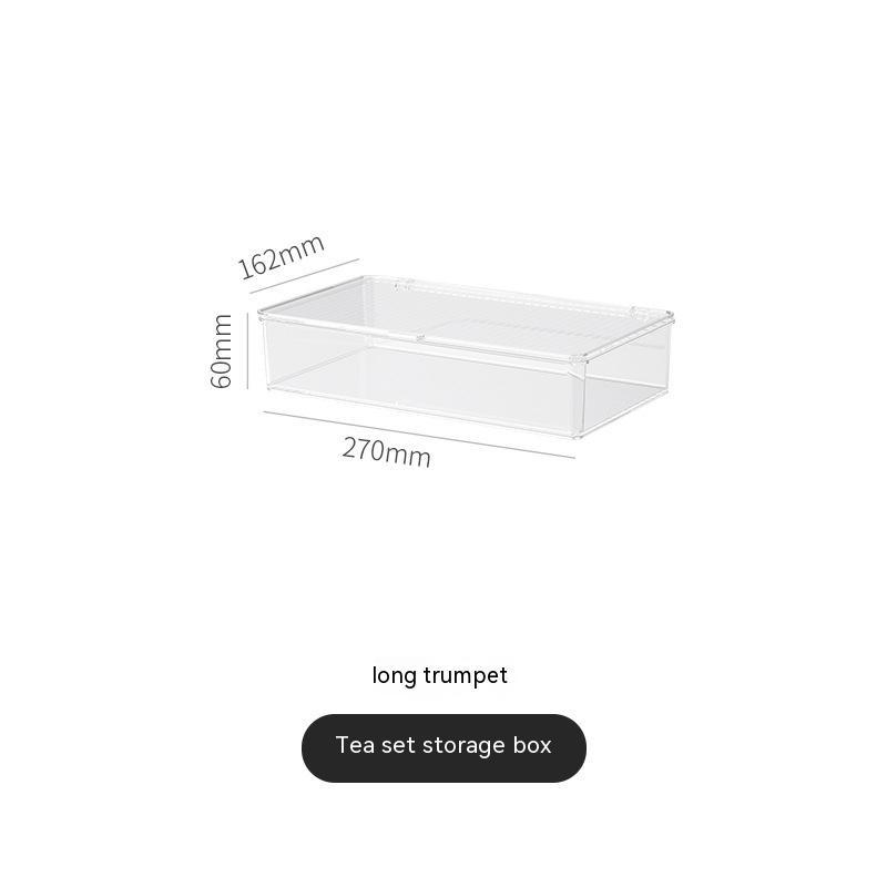 Tea Set Storage Box Dustproof Glass Coffee Water Cup Holder